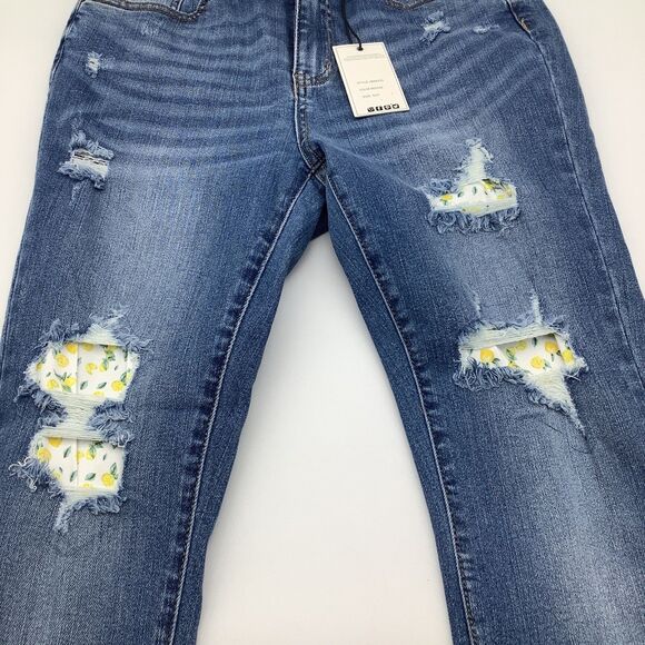 Judy Blue Womens Skinny High Waist Lemon Patch Distressed Jeans Size 5/27 NWT - Picture 10 of 13